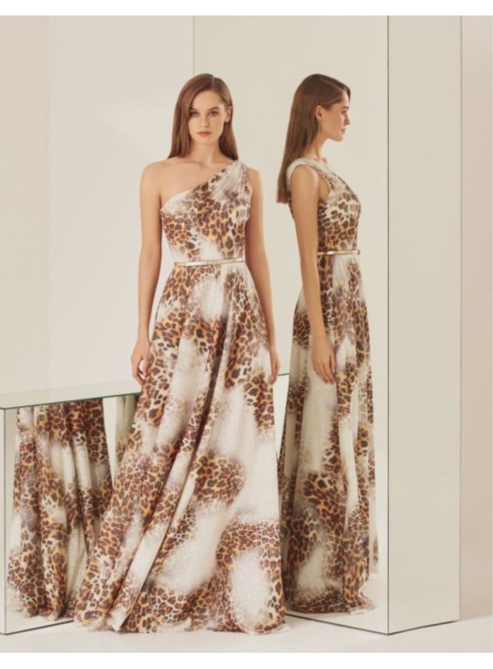 Robe longue de fête à imprimé animalier avec...