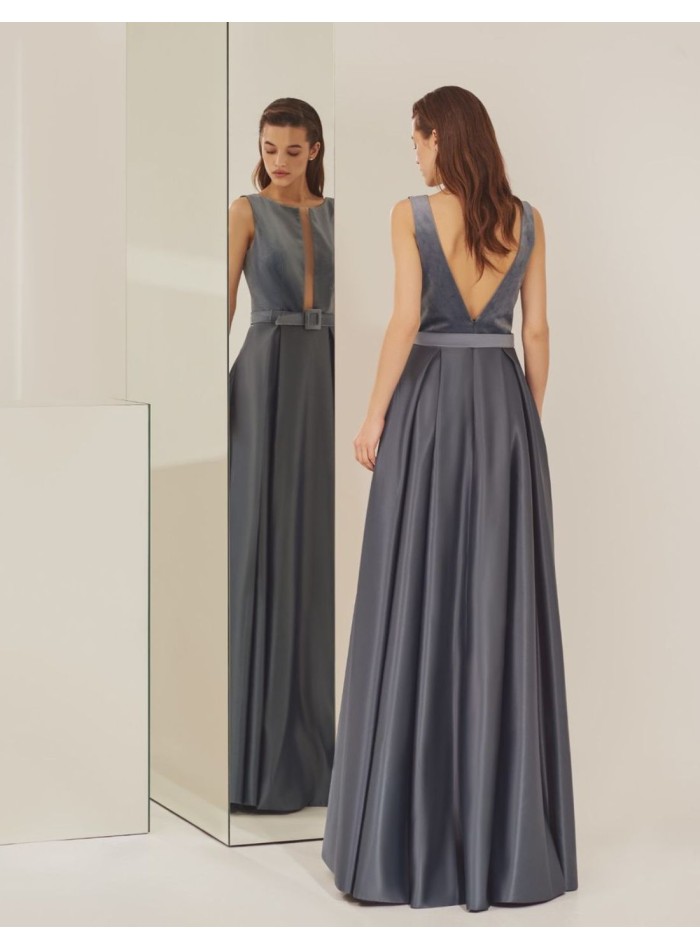 Long combined sleeveless party dress