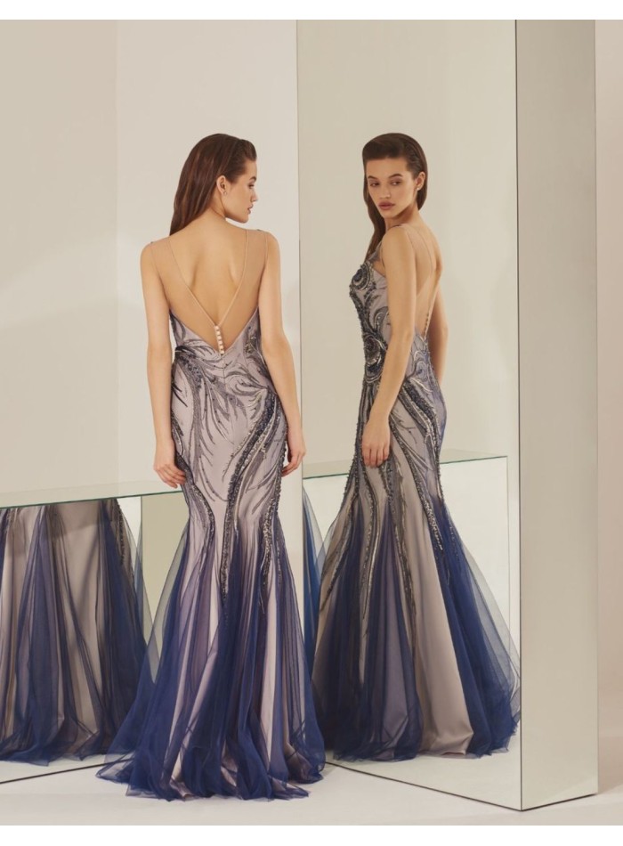 Tulle party dress with rhinestone bodice