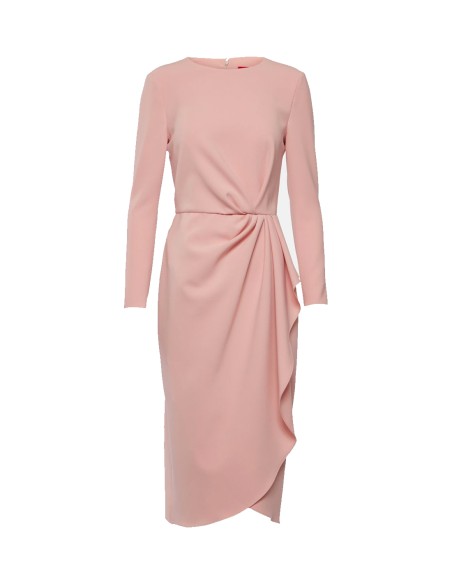 Vestido midi de fiesta con fruncido y cintura ceñida de Felipe Albernaz