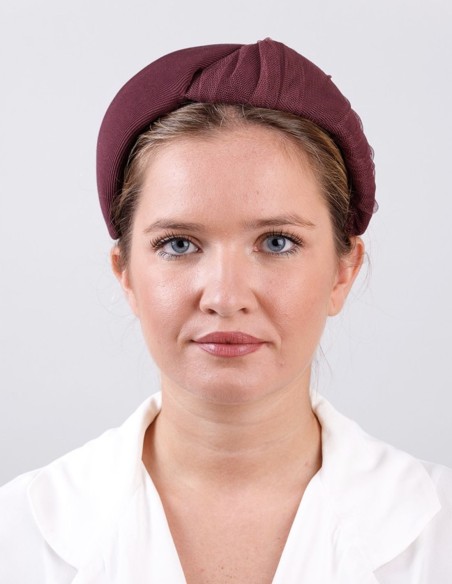 Aubergine party headband combined with tulle