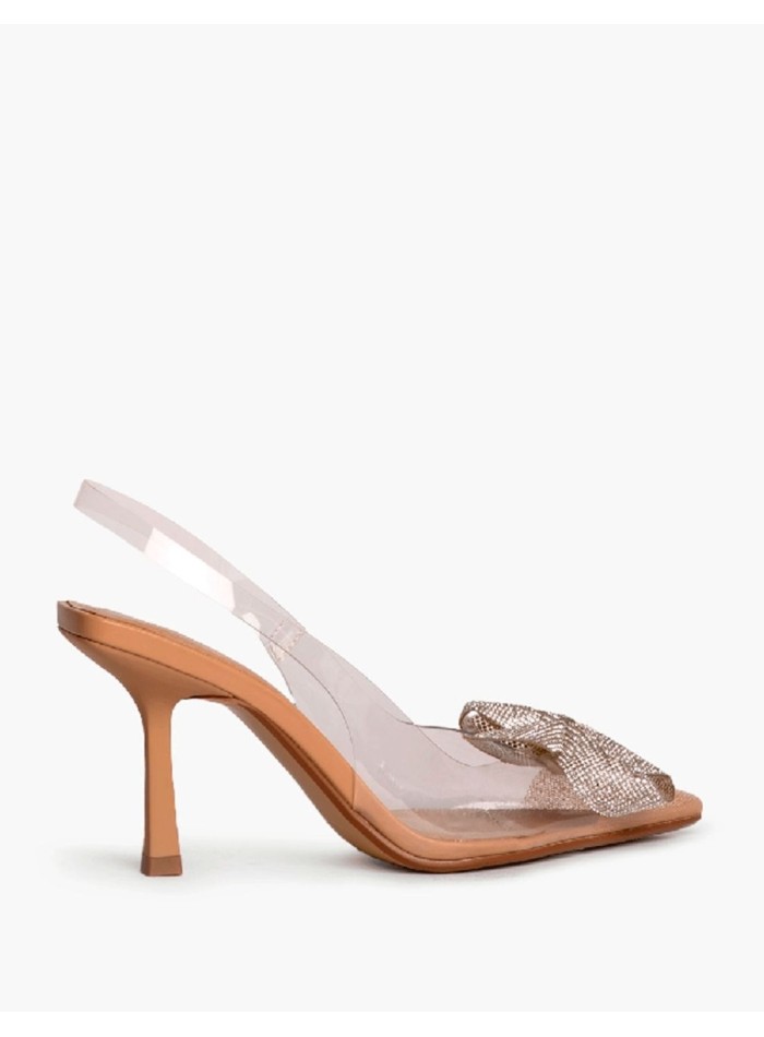 Chaussures transparentes à talon fin avec nœud...