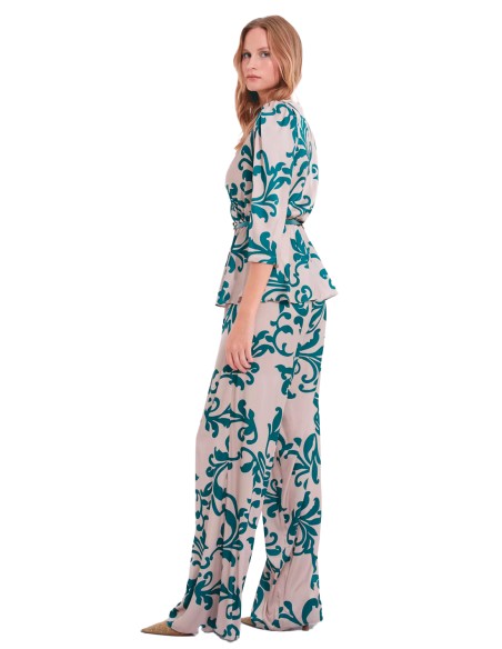 Printed blouse and trousers set