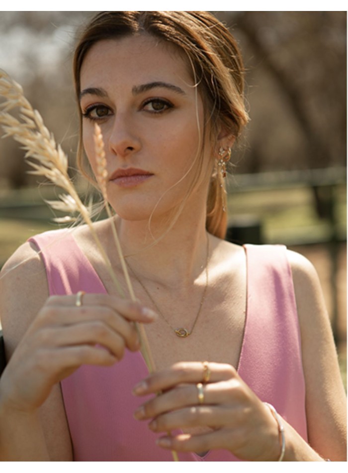 Vestido midi de fiesta satén rosa camelia