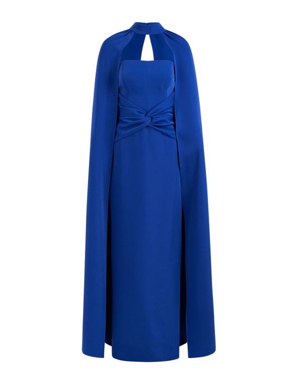 Robe longue sans bretelles avec cape