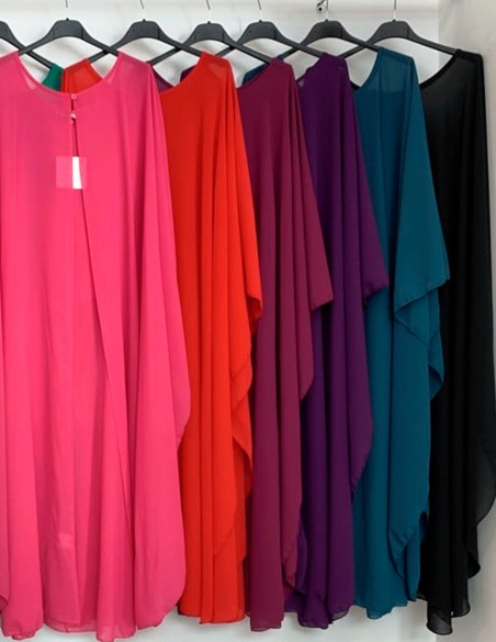 Multi-position wedding guest cape in chiffon