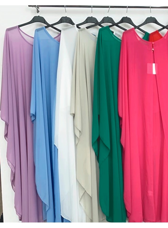 Multi-position wedding guest cape in chiffon