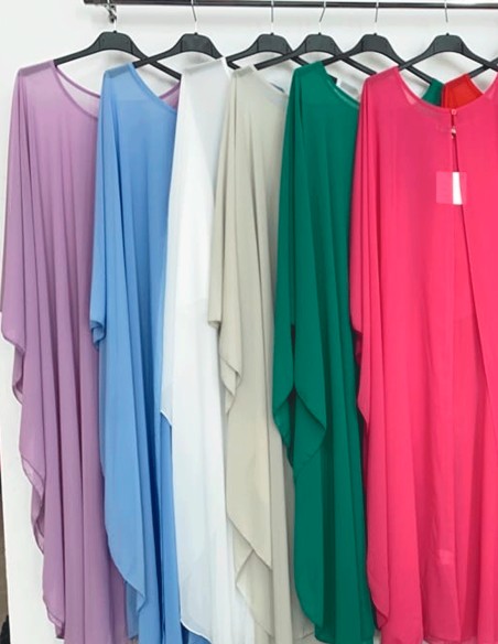 Multi-position wedding guest cape in chiffon