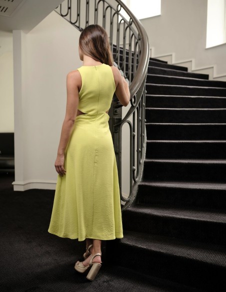Vestido midi de fiesta lima sin mangas