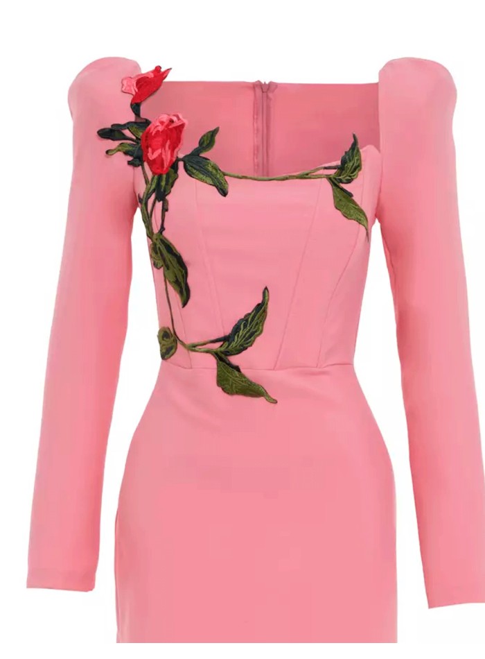 Robe longue de fête avec manches bouffantes et...