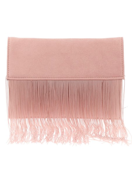Cartera de mano de antelina con flecos
