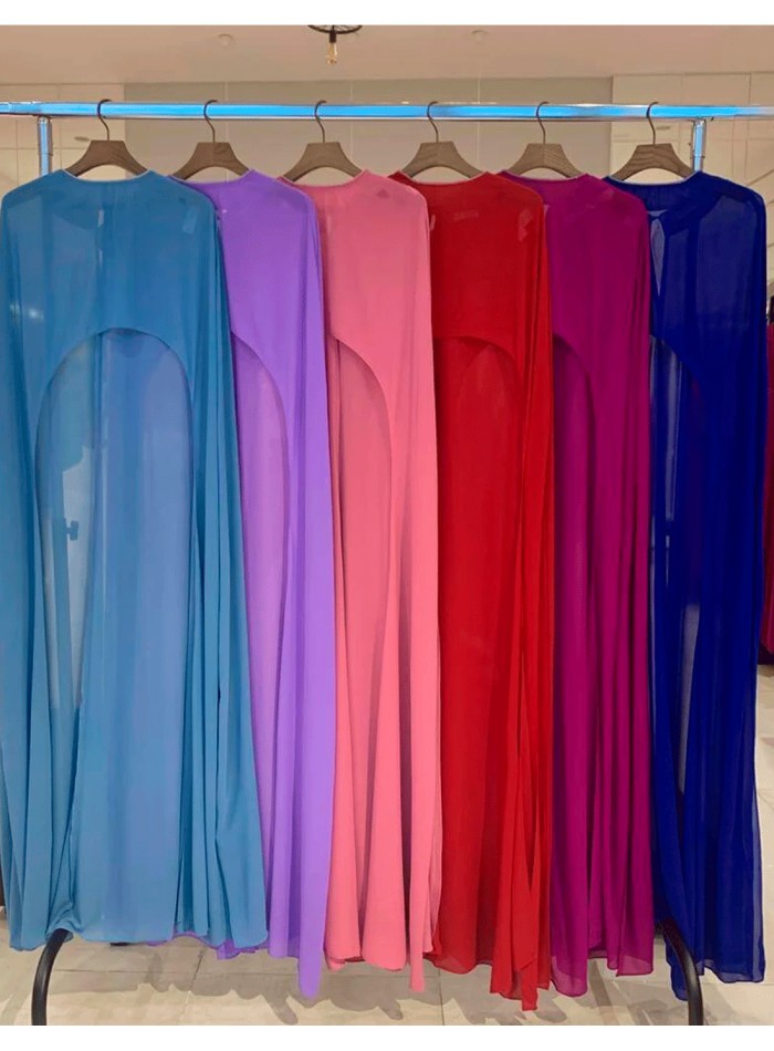 Capa de invitada de gasa multiposición asimétrica Maxi