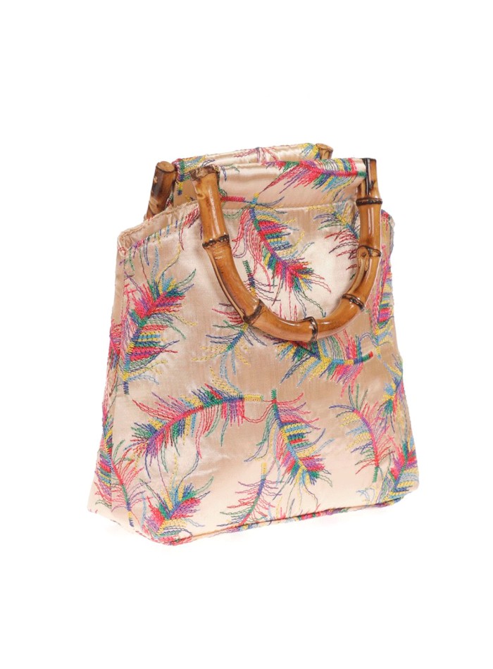 Bolso satinado bordado