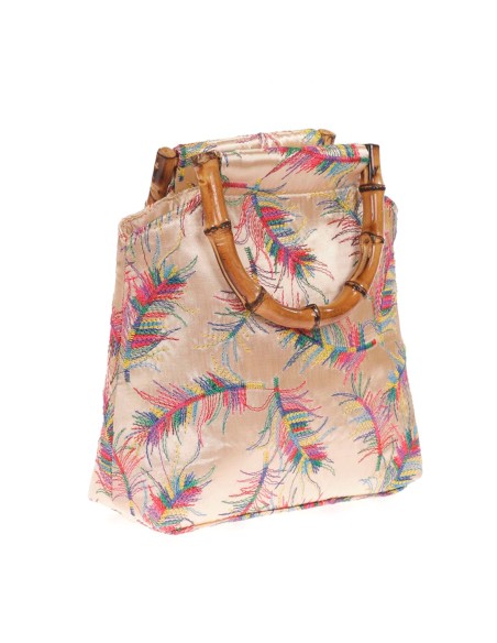 Bolso satinado bordado
