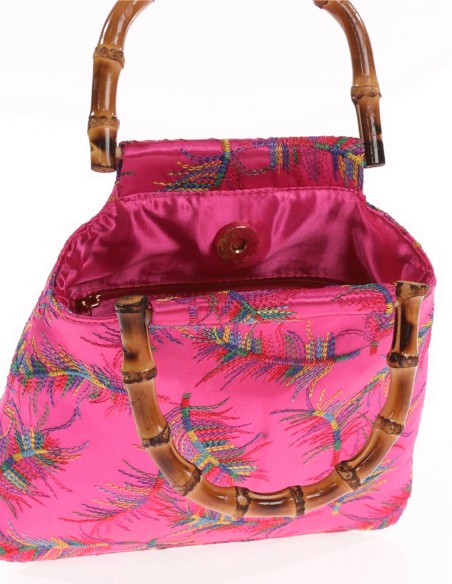 Bolso satinado bordado