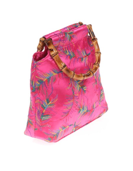 Bolso satinado bordado