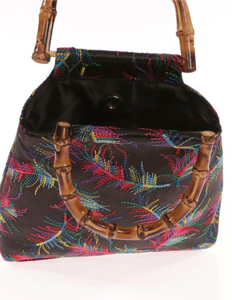 Bolso satinado bordado