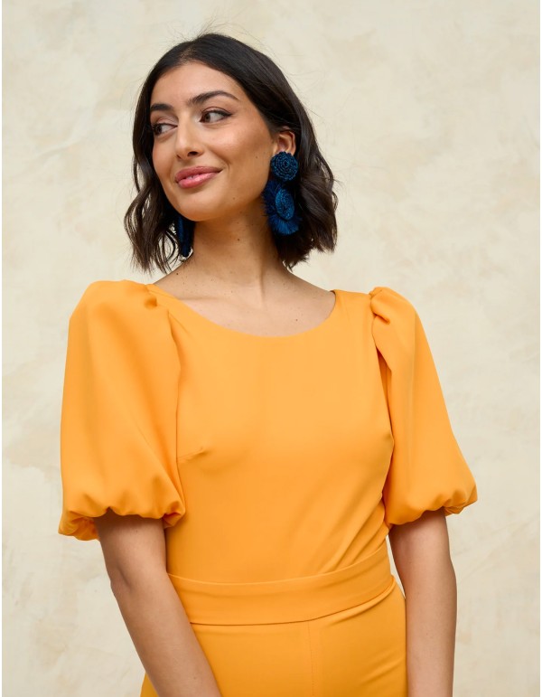 Party jumpsuit with puffed sleeves 2