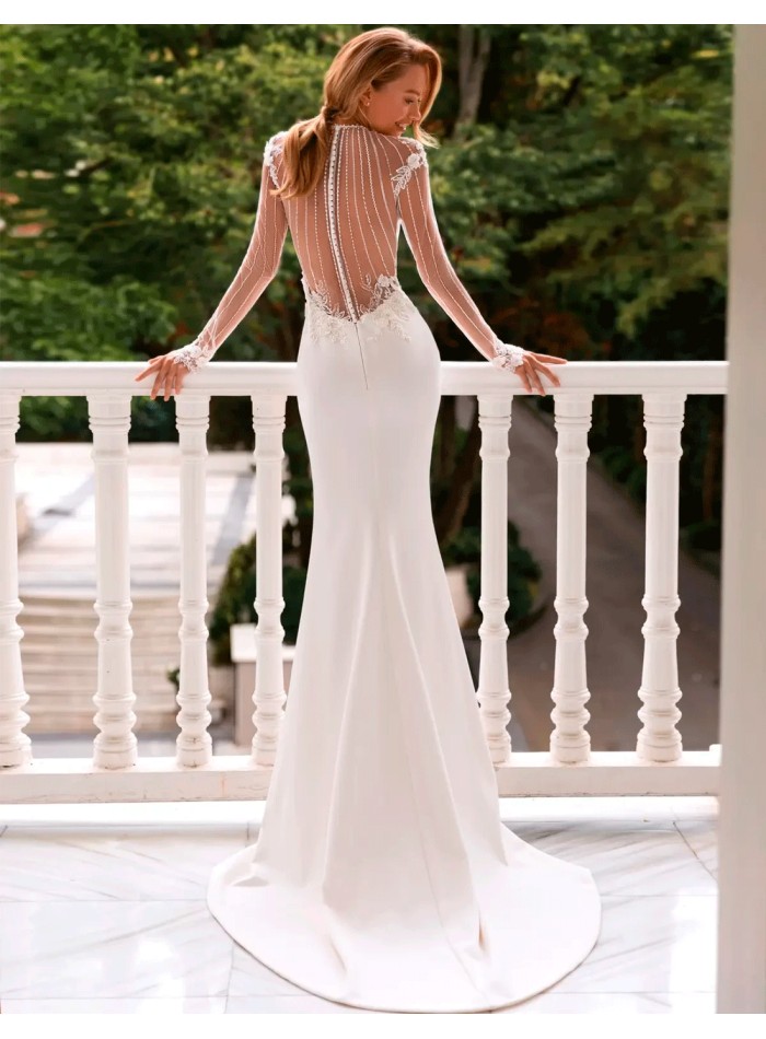infinity back wedding dress with transparencies...