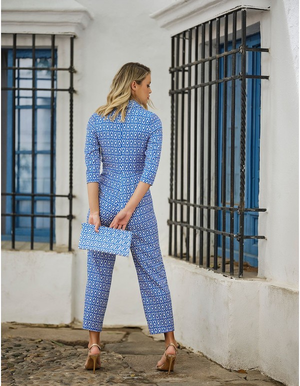 Mono de fiesta estampado con botones dorados 2