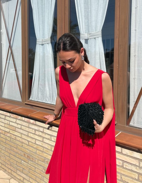 Bolso de fiesta de pedrería con cristales y cuentas