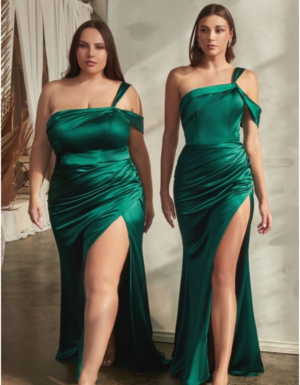 Robe longue satinée avec corset et double bretelles