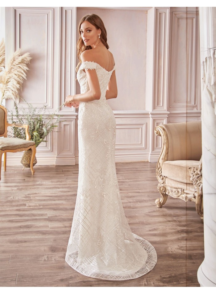 Robe de mariée coupe sirène avec encolure bandeau