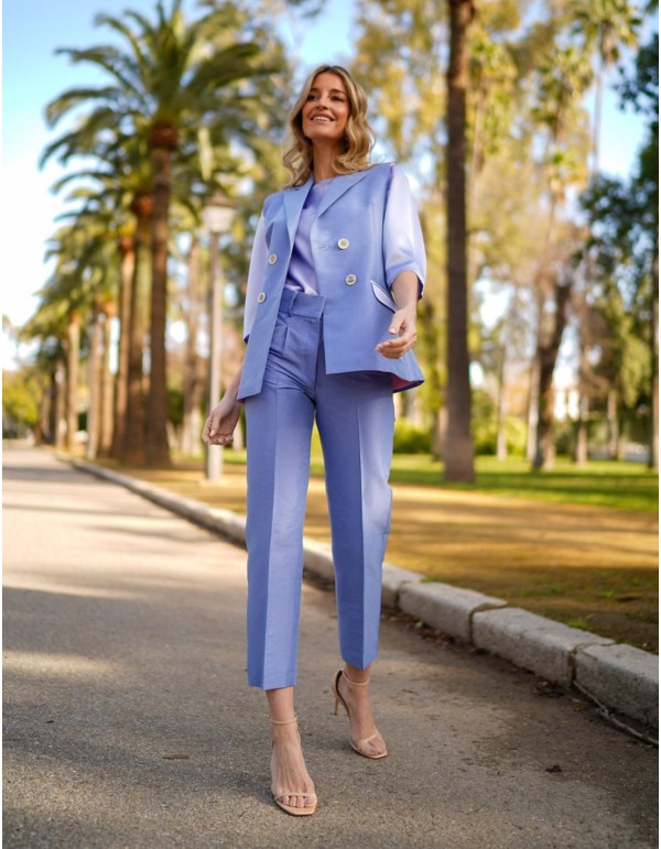 Pantalon de fête long à coupe droite avec pinces 2