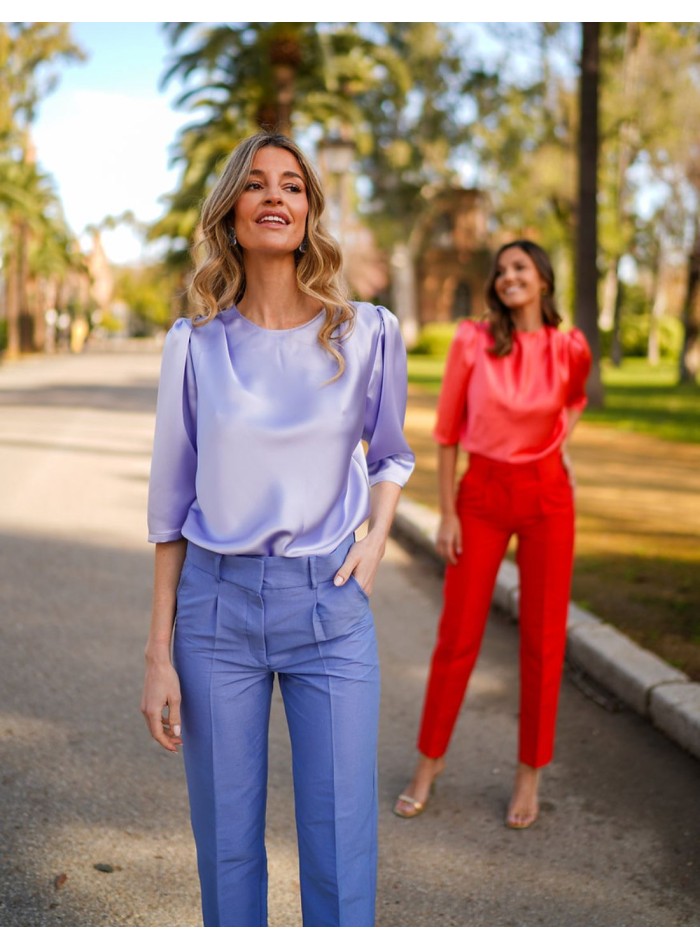 Long straight cut party pants with darts