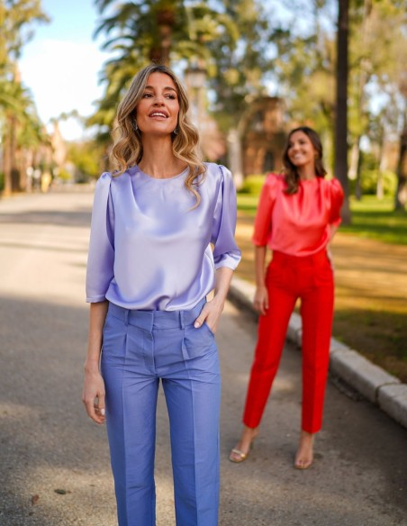 Pantalon de fête long à coupe droite avec pinces
