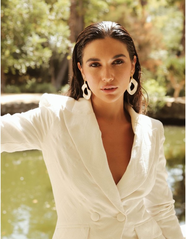 Boucles d'oreilles XL en céramique émaillée et dorée