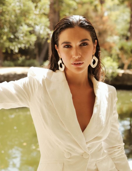 Boucles d'oreilles XL en céramique émaillée et dorée