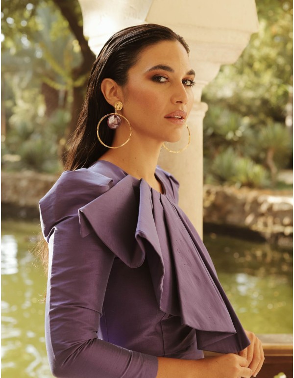 Boucles d'oreilles plaquées or en forme de cercle avec... 2