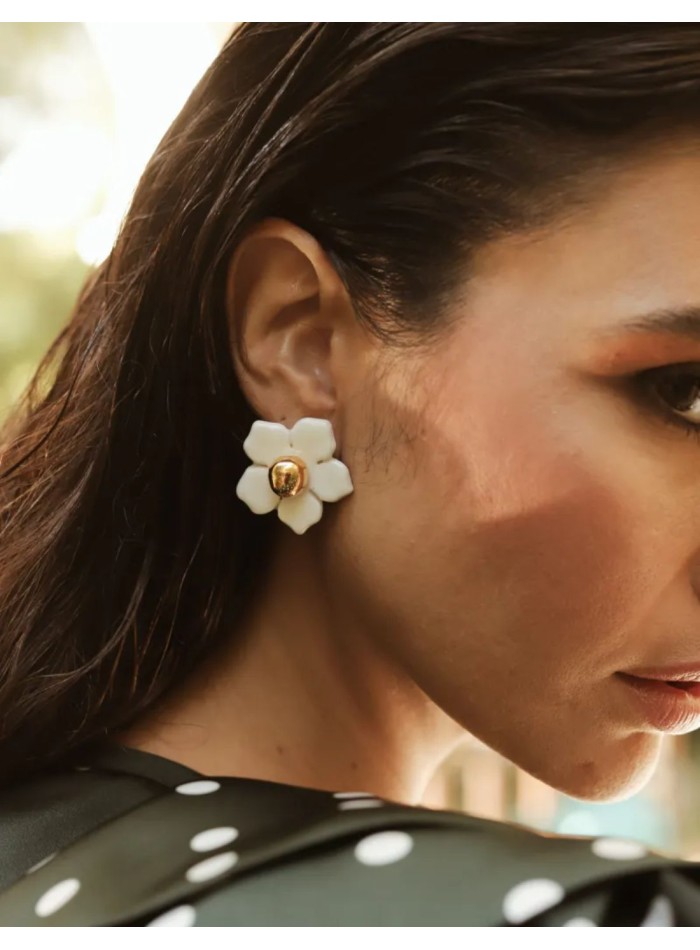 Pendientes de fiesta acrílicos con flor de...