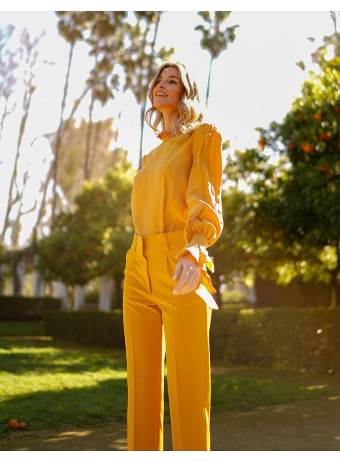 Chemisier de fête à manches longues, col...