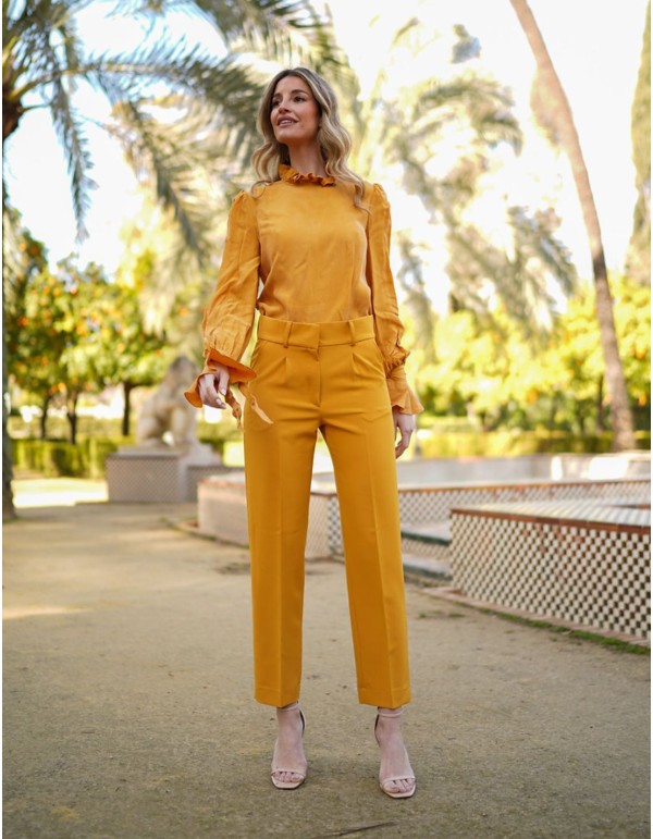 Pantalon long à pinces, coupe droite, pour la fête