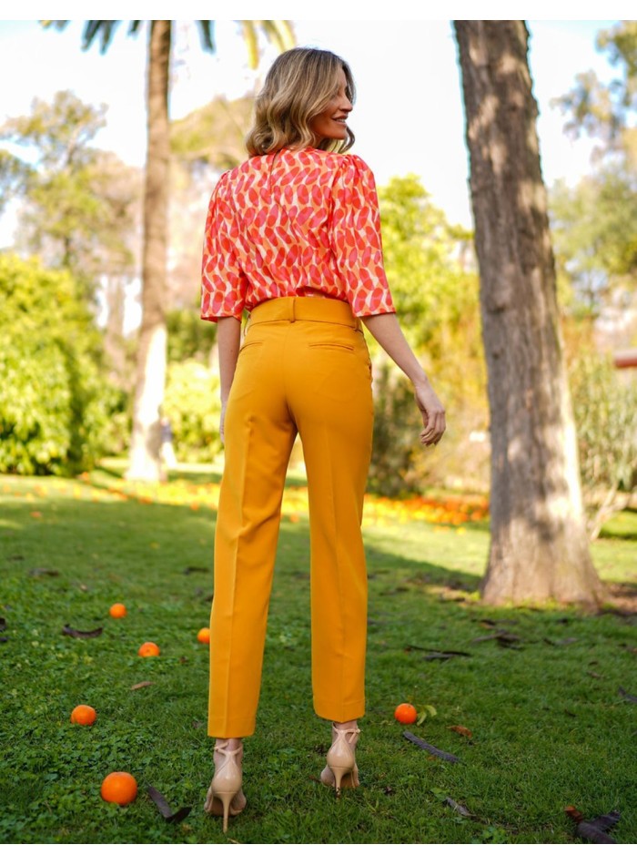 Pantalon long à pinces, coupe droite, pour la fête