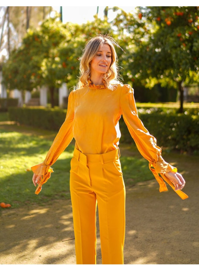 Pantalon long à pinces, coupe droite, pour la fête