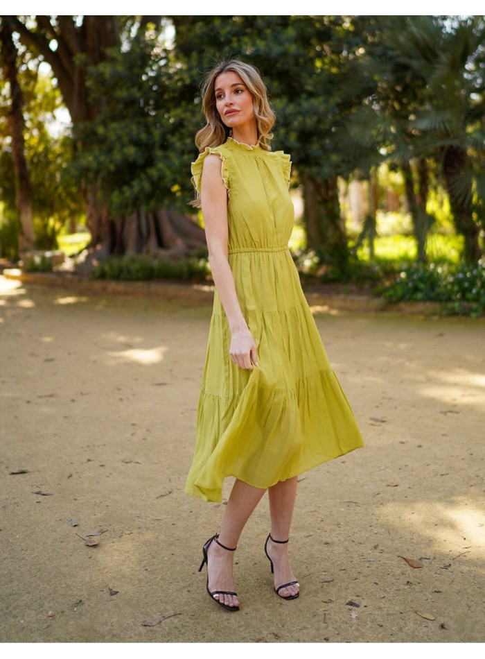 Vestido midi de fiesta sin mangas con escote...