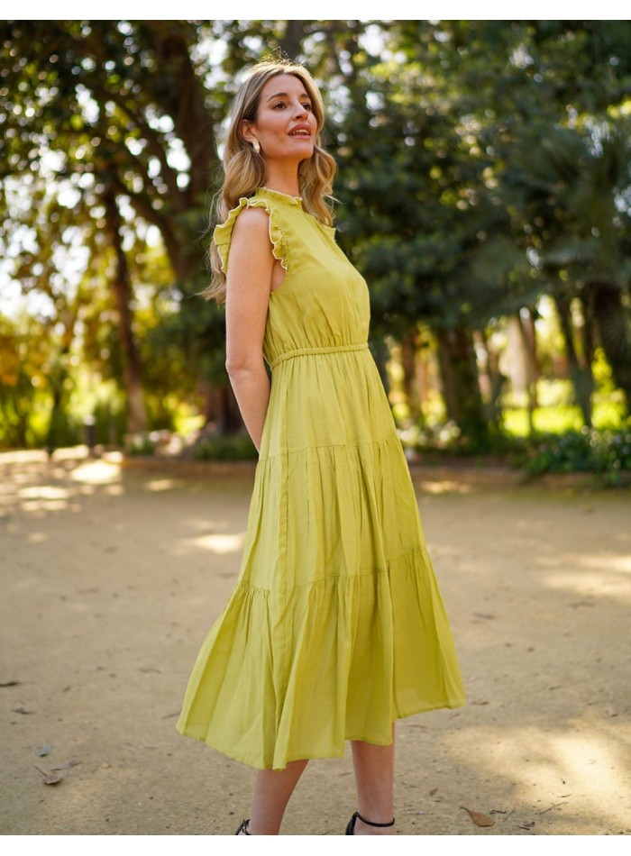 Vestido midi de fiesta sin mangas con escote...