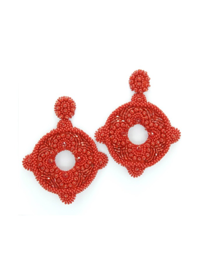 Boucles d'oreilles de fête avec pierres de couleur