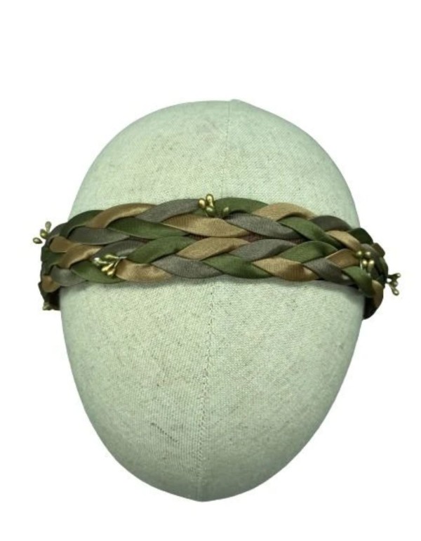 Double braided headband with coloured jewelled appliqués 2