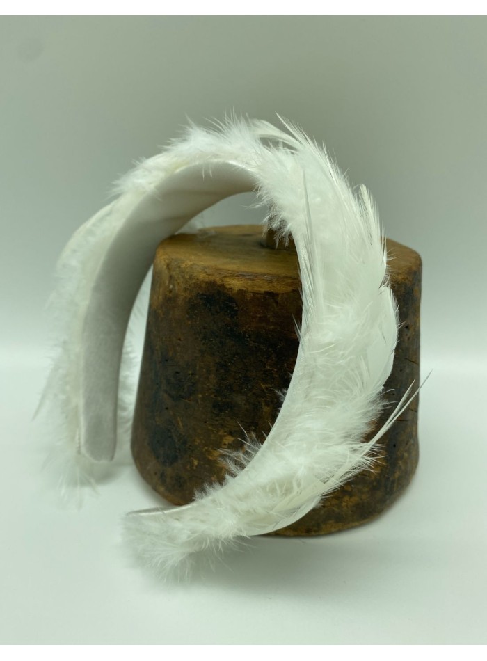 Serre-tête de mariée avec plumes blanches