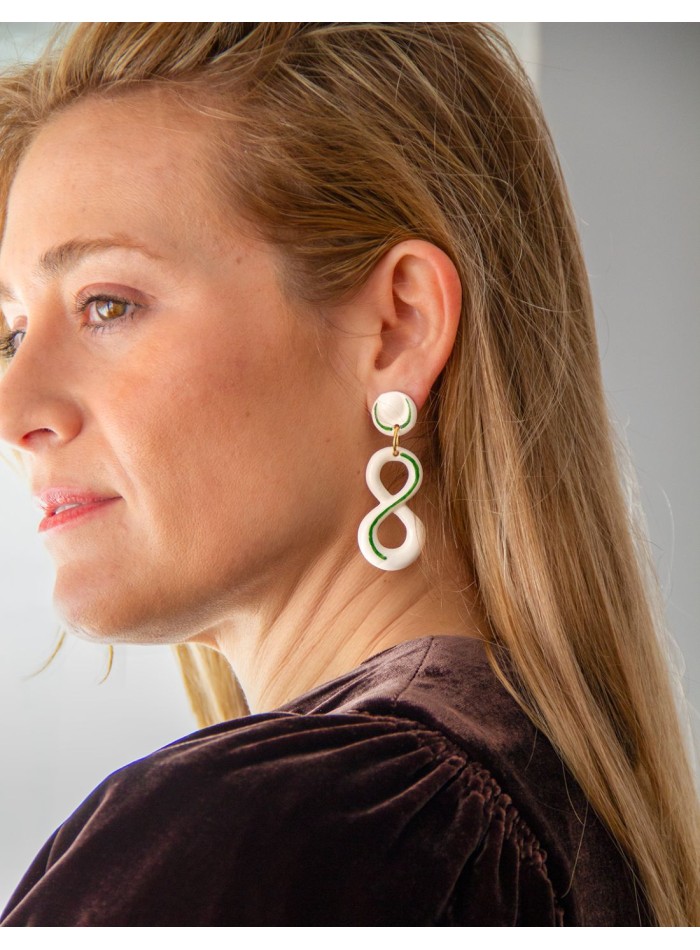 Pendientes largos infinito de cerámica...