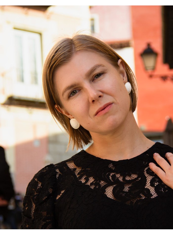 Boucle d'oreilles Boutonnières en porcelaine...