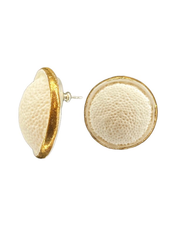 Boucle d'oreilles Boutonnières en porcelaine peinte avec...