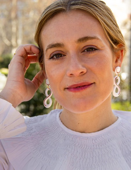 Boucle d'oreilles infini en porcelaine céramique rouge