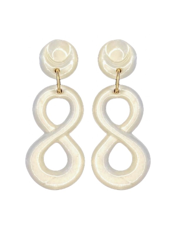 Boucle d'oreilles infinity party en porcelaine blanche et...