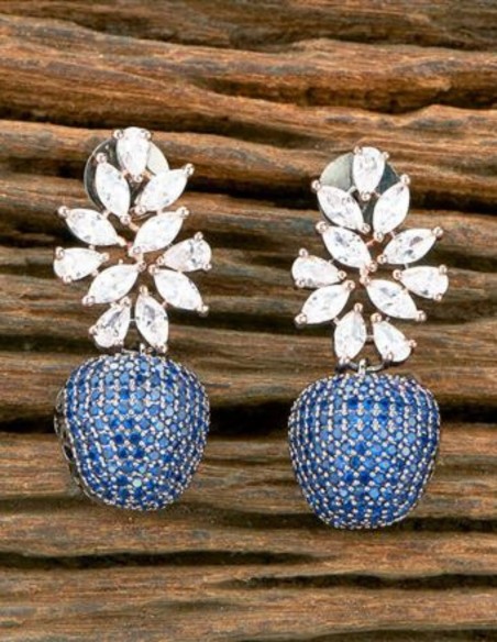 Apple and leaf party earrings with zircons