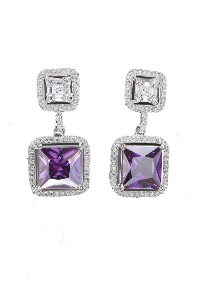 Pendientes de fiesta con circonitas y piedra...